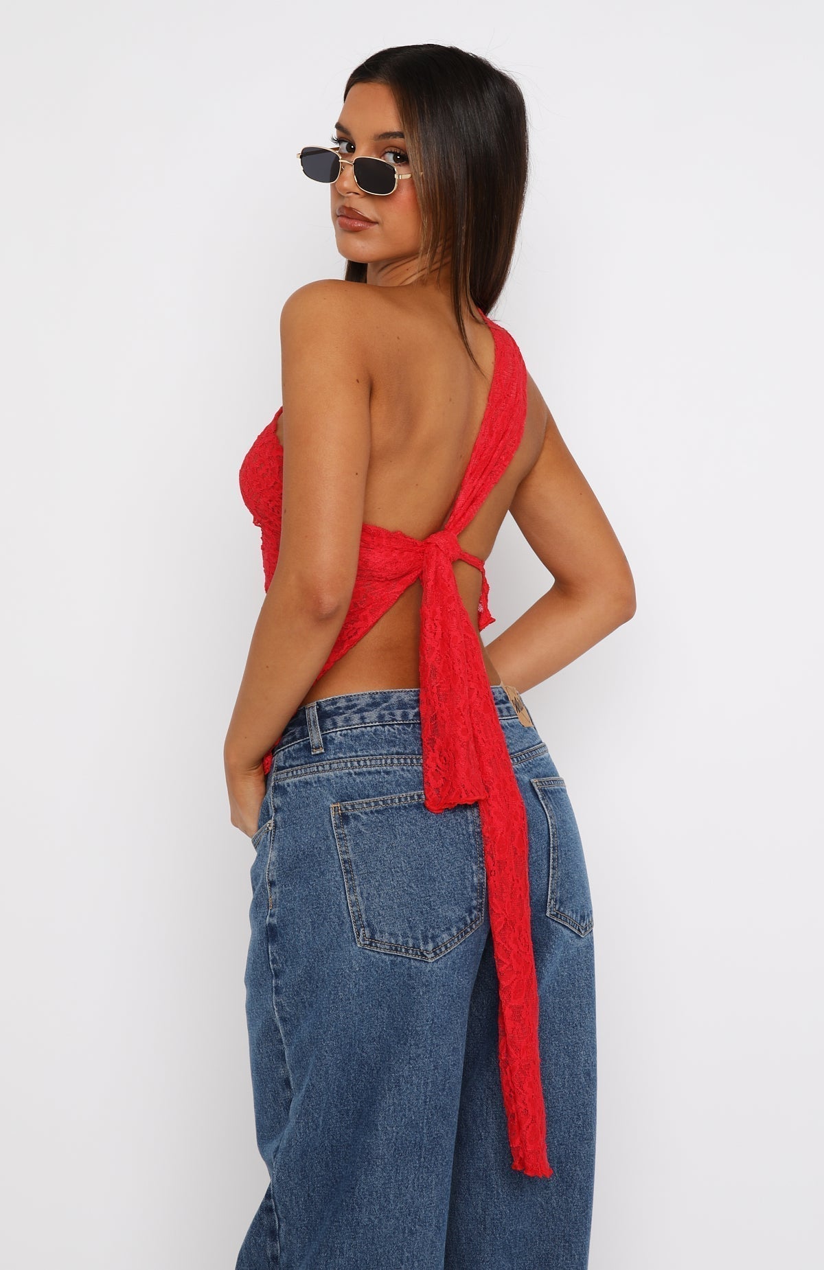 Rhea Asymmetrical Lace Top